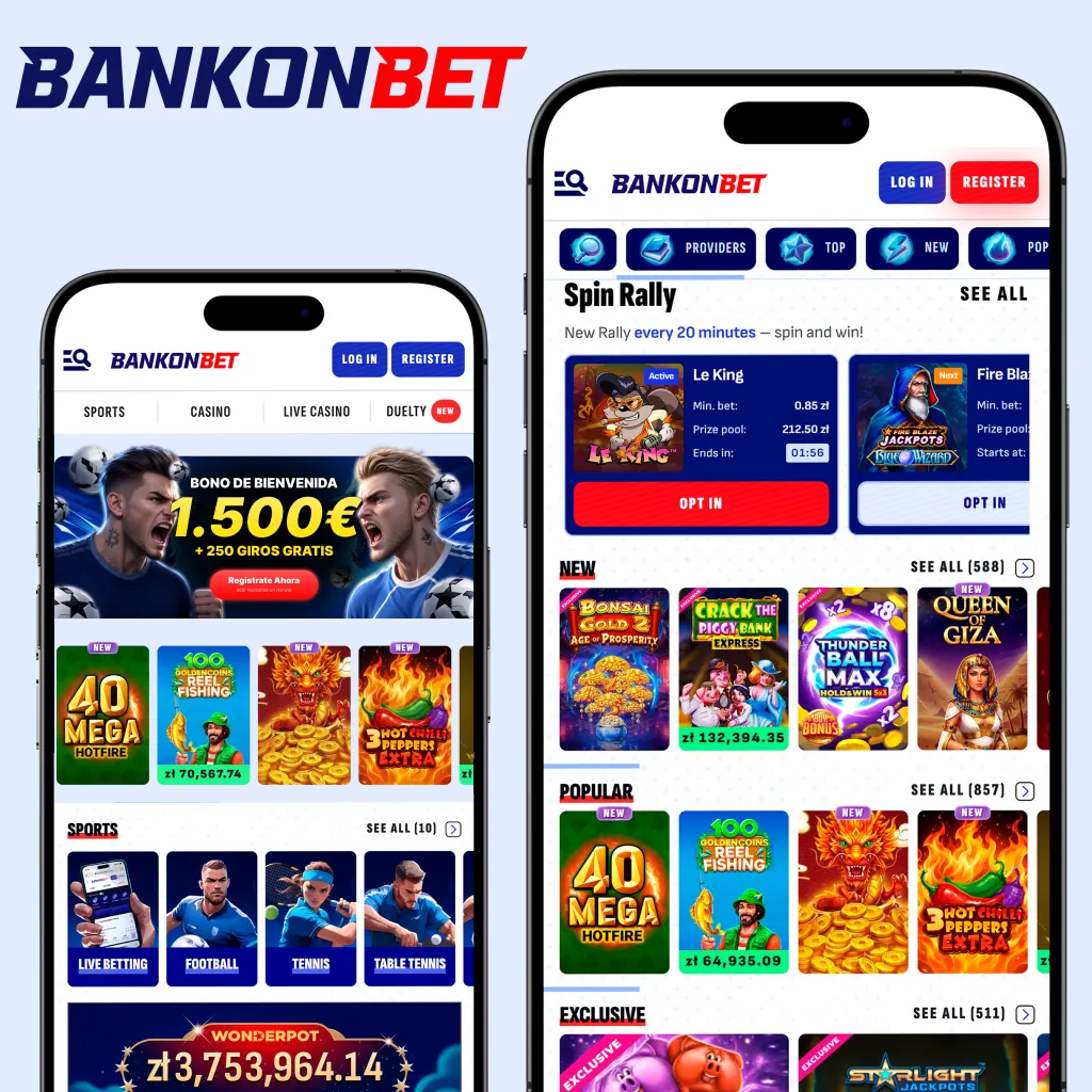 Pantalla de inicio de sesión de bankonbetspain en dispositivo móvil